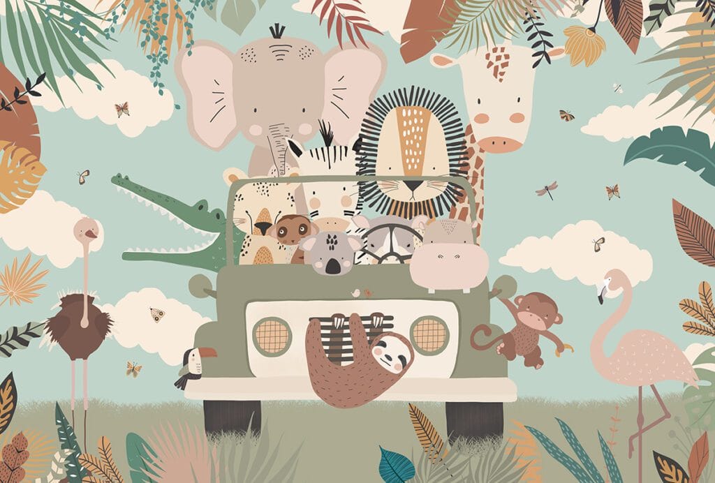 Safari Adventures - Little Hands Wallpaper Shop